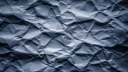 Crumpled paper background. Blue crumpled paper texture.の素材