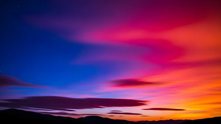 colorful sky with cloud at twilight time, nature abstract background.の素材