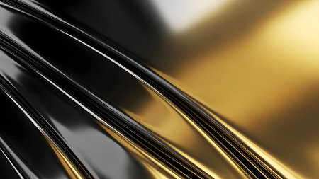 3d render of abstract metallic background with some smooth lines in itの素材