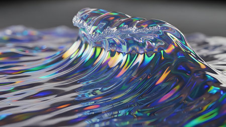 Fluid abstract background, water surface, 3d render illustrationの素材