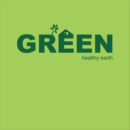 logo for green housing, fresh, beautiful, comfortable, environmentally friendly, generalのイラスト素材