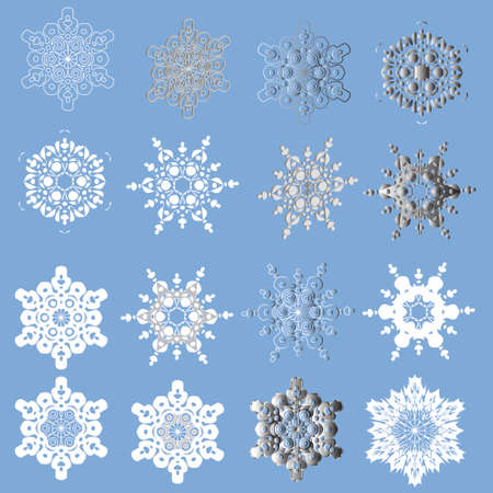 
16 snowflakesのイラスト素材