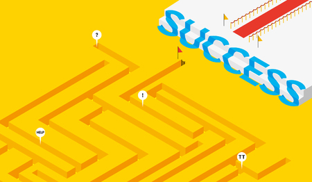 A stairway to success that can only go through a maze. Business concept illustration. Vector EPS10のイラスト素材