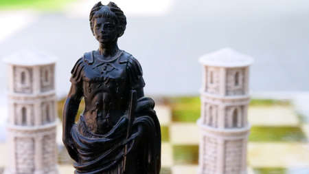 Old chess black king figureの素材