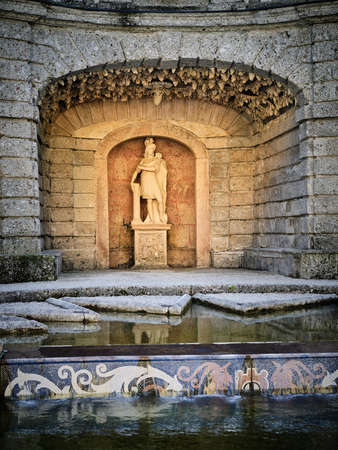 Statue in the Wassespiele Park near Hellbrunn Palace in Austriaのeditorial素材