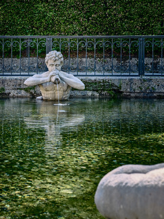 Statue in the Wassespiele Park near Hellbrunn Palace in Austria