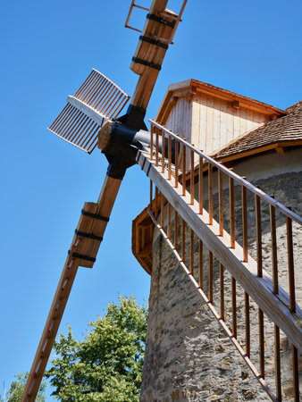 Historic stone windmill in Holic, Slovakiaのeditorial素材