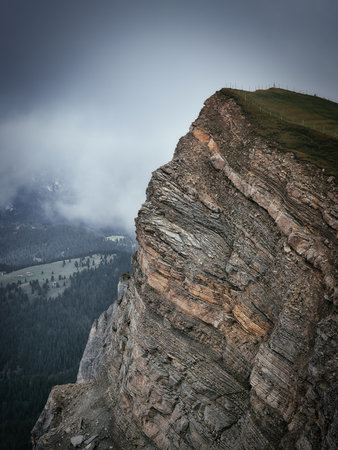 Seceda mountain in Dolomites, Italyの写真素材