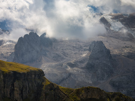 Marmolada 3343m, the highest mountain in the Dolomites, Italyの写真素材