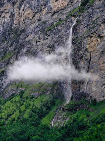 Staubbach Fall in Switzerlandの写真素材