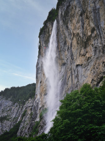 Staubbach Fall in Switzerlandの写真素材
