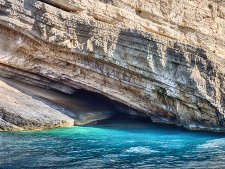 Rocky coast of Zakynthos island, Greeceの写真素材