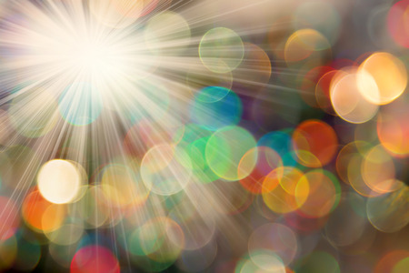 Abstract photo of backlight reflector and glitter bokeh lighの写真素材