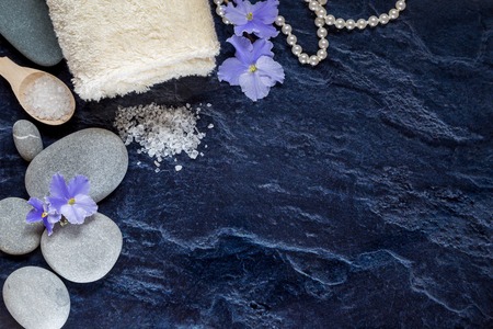 Spa concept on a dark background. Place for the text.の写真素材