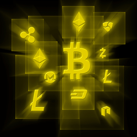 An image with a bitcoin sign.の写真素材