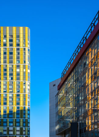 Multi-storey modern houses in the center of Yekaterinburg. 2022.の写真素材