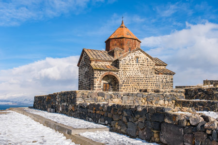 Sevanavank Monastery, Lake Sevan, Armenia.の写真素材