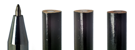 black used colored pencil leads macro closeupの写真素材