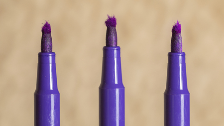 colored children's felt-tip brush ruffled marker tipの写真素材