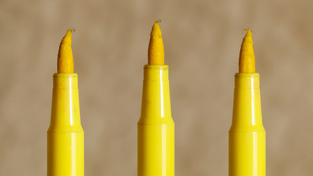 colored children's felt-tip brush ruffled marker tipの写真素材