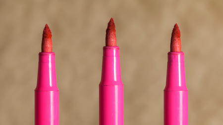 colored children's felt-tip brush ruffled marker tipの写真素材