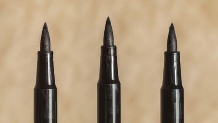 colored children's felt-tip brush ruffled marker tipの写真素材