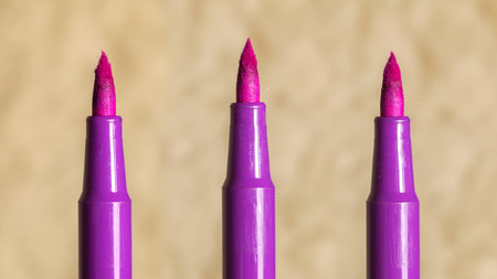 colored children's felt-tip brush ruffled marker tipの写真素材