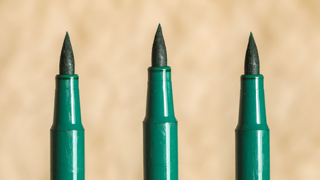 colored children's felt-tip brush ruffled marker tipの写真素材