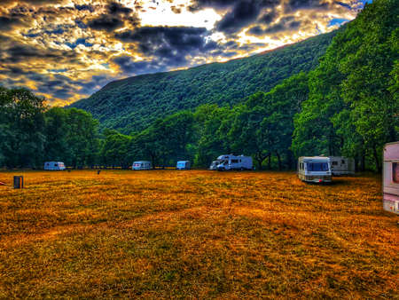 Camping trip in the south of Wales.の写真素材