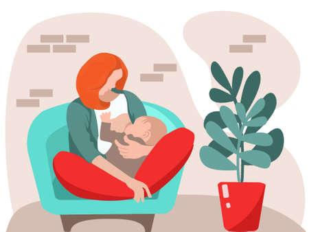 Breastfeeding concept illustrationのイラスト素材