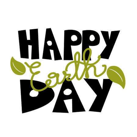 Earth Day handwritten lettering.の写真素材