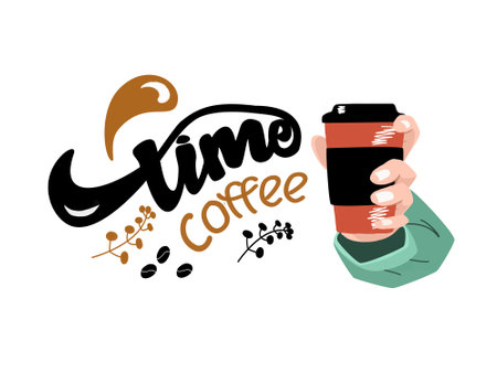 Hand drawn coffee bannerのイラスト素材