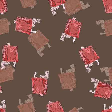 Pattern with a geometric figure and symbols on a dark brown background for your design and interiorの写真素材