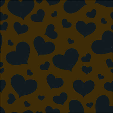pattern dark hearts, love on a brown backgroundのイラスト素材
