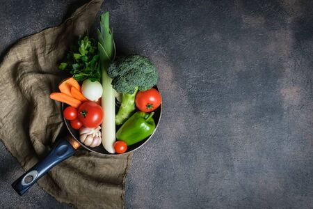 Fresh farm vegetables, organic healthy food. Agriculture harvest.の写真素材