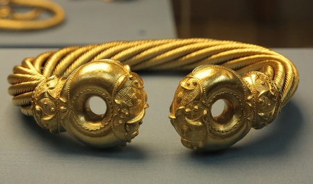Antique gold braceletの写真素材