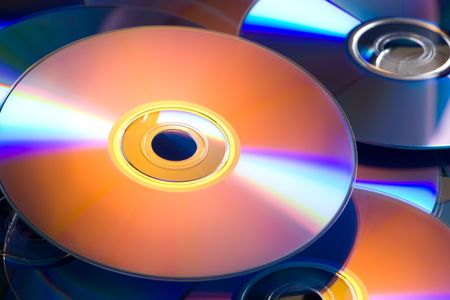 A Lot Of CD On Closeupの写真素材