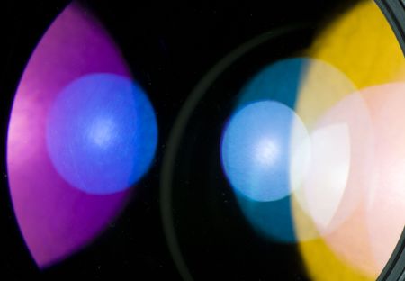 The light on the camera lensの写真素材