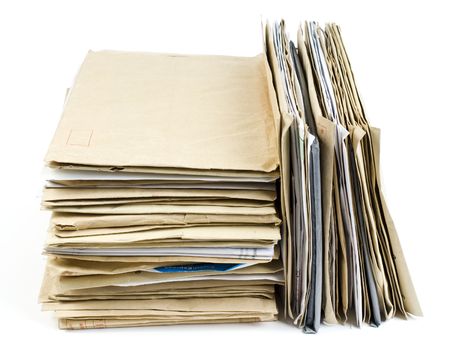 File Stack close up shot on white background