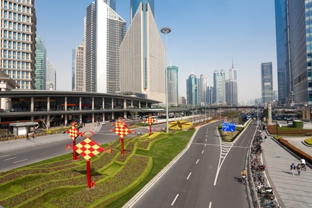 Shanghai Traffic buildingのeditorial素材