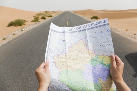 navigating the roadsの写真素材