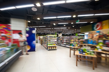 Empty supermarket aisle