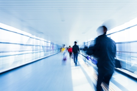 Passenger in the Beijing bus station.Motion blurの写真素材