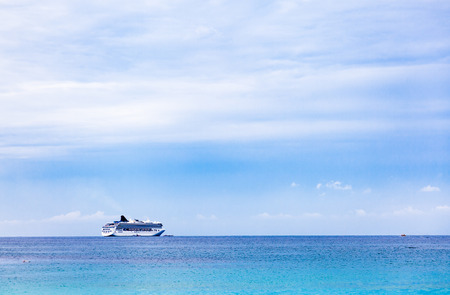 Luxury cruise ship in the seaの写真素材
