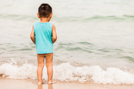 child look the seaの写真素材