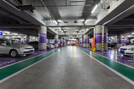 Underground parking aisleのeditorial素材