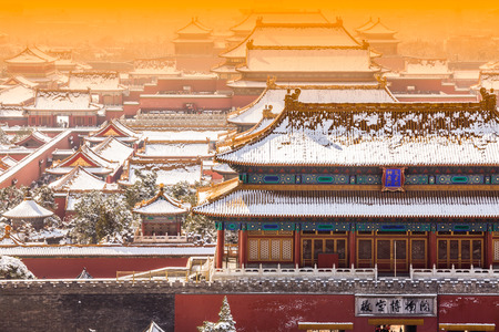 The Forbidden City in winter,Beijing,Chinaのeditorial素材