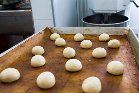 production of bread,kitchen of a chinese restaurantの写真素材
