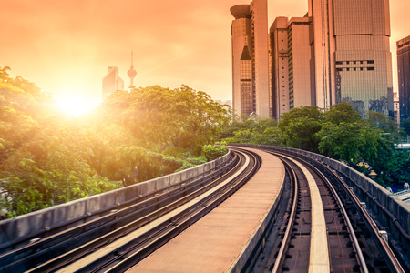 Sky train through the city center in Kuala Lumpurのeditorial素材