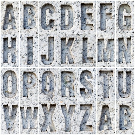 A-Z alphabet on the marbleの写真素材
